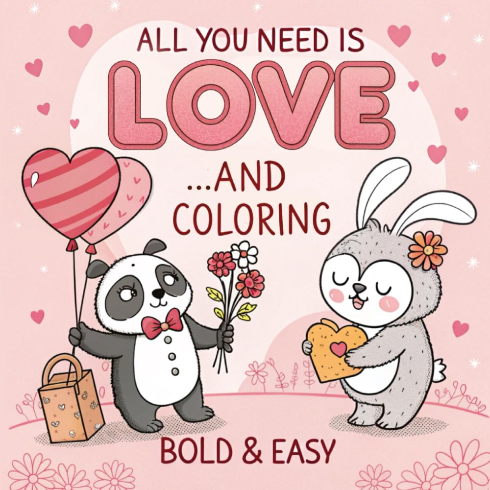Celebrate love with 50 bold and easy love-themed coloring pages. A fun, creative, and stress-relieving way to color the love you deserve!